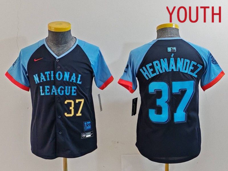 Youth Los Angeles Dodgers #37 Hernandez Blue All star 2024 Nike MLB Jersey style 7263->youth mlb jersey->Youth Jersey